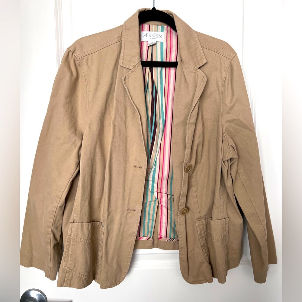 Casual Corner Khaki blazer jacket, Size 1X